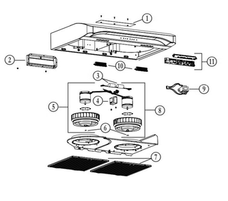 Part List Diagram and Parts List for NQLA130WH  Broan Range Hood