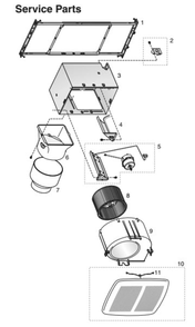 Part List Diagram and Parts List for XN50C  Broan Bath & Ventilation Fan