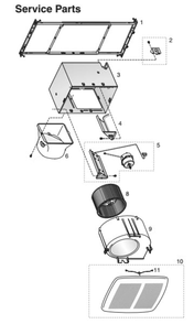 Part List Diagram and Parts List for XN110C  Broan Bath & Ventilation Fan