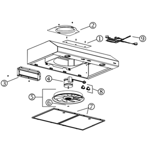 Part List Diagram and Parts List for BCS324WWC  Broan Range Hood