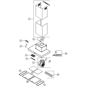 Part List Diagram and Parts List for EW4336BLS  Broan Range Hood
