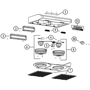 Part List Diagram and Parts List for NRLE130WH  Broan Range Hood