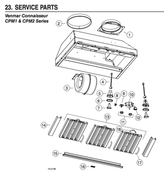 Part List Diagram and Parts List for CPM1309SS  Broan Range Hood