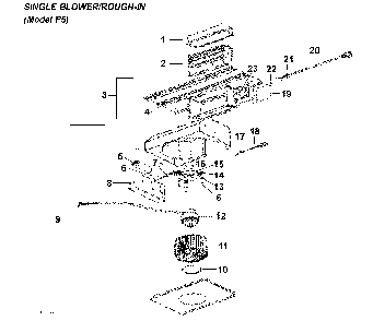 Blower p5 Diagram and Parts List for K210A42SS  Broan Range Hood