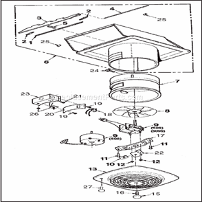 Part Location Diagram of S99360218 Nutone Fan Rotary Switch Knob