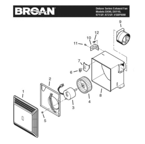 Part Location Diagram of 98008868 Broan Wiring Panel