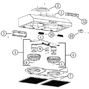 Diagram Diagram and Parts List for BCDJ142SS  Broan Range Hood