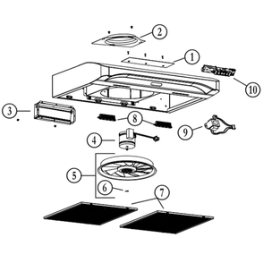 Part Location Diagram of 97020029 Broan Recirculation Cover Plate - Black (Includes Screws)