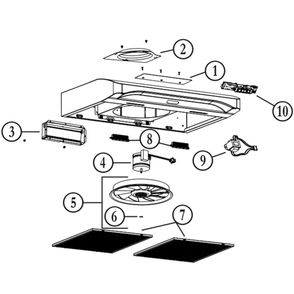 Part List Diagram and Parts List for BQDD130WW  Broan Range Hood