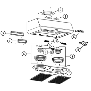 Part List Diagram and Parts List for EPLEC136SS  Broan Range Hood