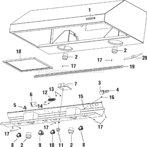 Part Location Diagram of SV03435 Broan Heat Sentry Thermostat