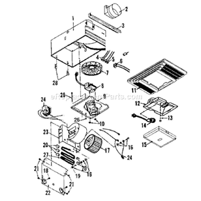 Part Location Diagram of S99111002 Broan Srv Impellor,plastic-splined