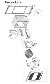 Part List Diagram and Parts List for ZB110HC  Broan Bath & Ventilation Fan