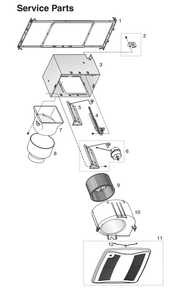 Part List Diagram and Parts List for ZB90HC  Broan Bath & Ventilation Fan