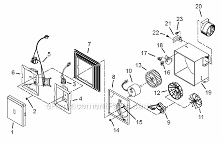 Page A Diagram and Parts List for 678C  Broan Bath & Ventilation Fan