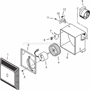 Part Location Diagram of S99080518 Nutone Fan Motor