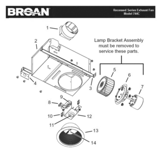 Part Location Diagram of 98005512 Broan Wiring Adaptor Plate