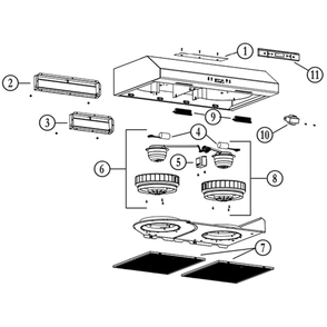Part List Diagram and Parts List for BCLB130WH  Broan Range Hood