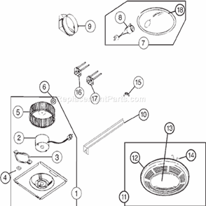 Part Location Diagram of SNT85979000 Broan Lamp Socket-100 Watt