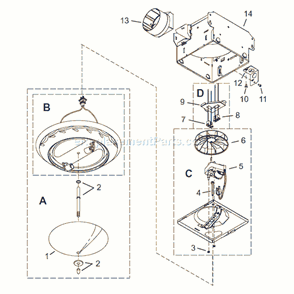 Part Location Diagram of S97016705 Nutone Grille Pan Assembly