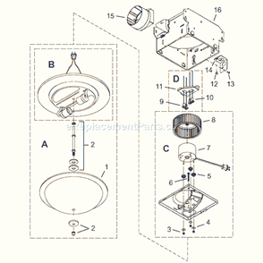 Page A Diagram and Parts List for 756  Broan Bath & Ventilation Fan