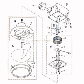 Page A Diagram and Parts List for 757PT  Broan Bath & Ventilation Fan
