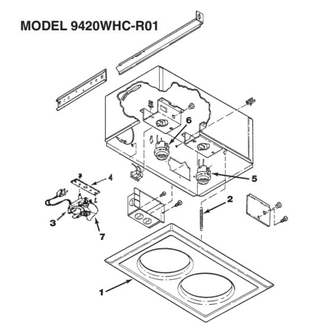 Part List Diagram and Parts List for 9420WHC-R01  Broan Bath & Ventilation Fan