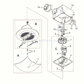 Part Location Diagram of S99525301 Nutone Light Fixture Assy