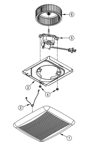 Part List Diagram and Parts List for 690UPGKIT  Broan Bath & Ventilation Fan