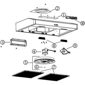 Part List Diagram and Parts List for BNDD124SS  Broan Range Hood