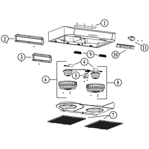 Part List Diagram and Parts List for CLLB130WH  Broan Range Hood
