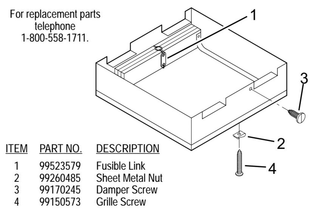 Part List Diagram and Parts List for RD1  Broan Bath & Ventilation Fan