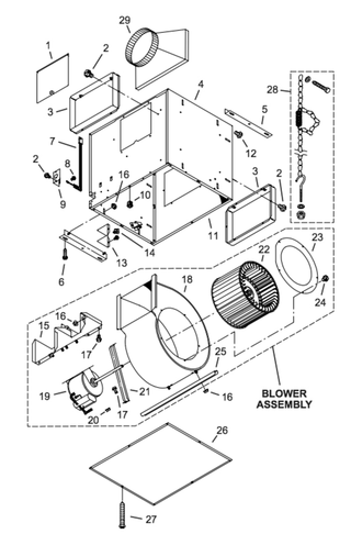 Part Location Diagram of S99080491 Broan Srv Motor F/l1500(m)