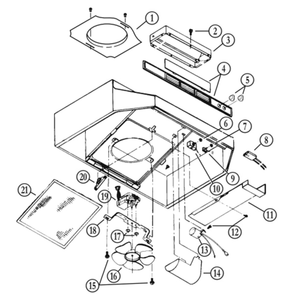 Part List Diagram and Parts List for NU330BL  Broan Range Hood