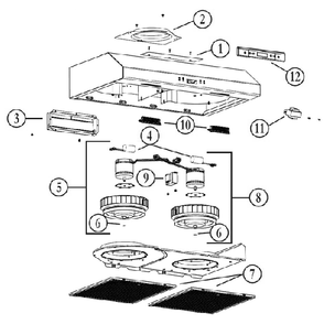 Diagram Diagram and Parts List for BCDJ130SS  Broan Range Hood