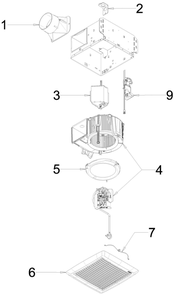 Part Location Diagram of S97020538 Broan Srv Assy,control Pnl-uify Hum