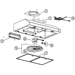 Part List Diagram and Parts List for NCS330WWC  Broan Range Hood