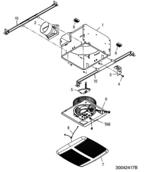 Part Location Diagram of 97016909 Broan Hange Bar Kit