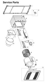 Part List Diagram and Parts List for XB90HC  Broan Bath & Ventilation Fan