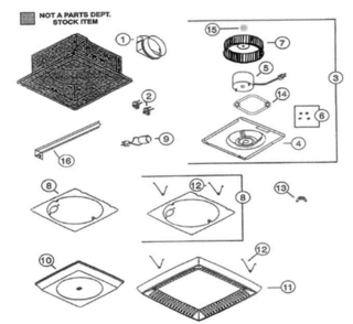 Part Location Diagram of S85950000 Broan Light Socket