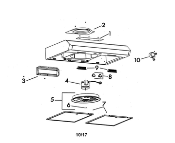 Range Hood Diagram and Parts List for 23351399710  Broan Range Hood