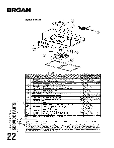 Range hood Diagram and Parts List for BCSD124BL  Broan Range Hood