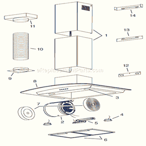 Part Location Diagram of S99526975 Broan Obe104249 Srv Light Socket Ass
