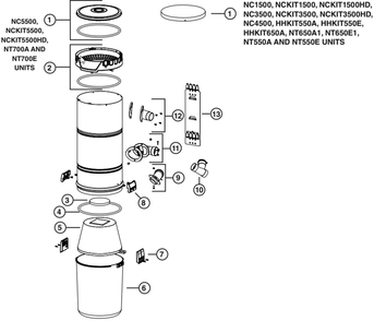Part List Diagram and Parts List for NCKIT3500HD  Broan Central Vacuum