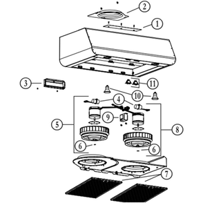 Part List Diagram and Parts List for BPDC130SS  Broan Range Hood