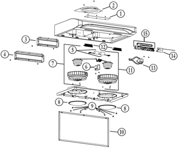 Part Location Diagram of S97020415 Broan Blower Assembly L Cw B4 (w/ Mo