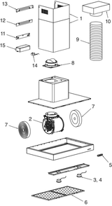 Part List Diagram and Parts List for B5330SSC  Broan Range Hood