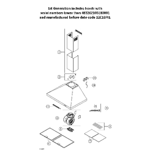 Diagram Diagram and Parts List for EW4830BLS  Broan Range Hood