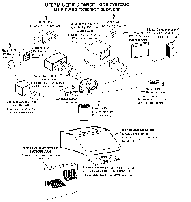 Exteriors blowers Diagram and Parts List for UP27M  Broan Range Hood