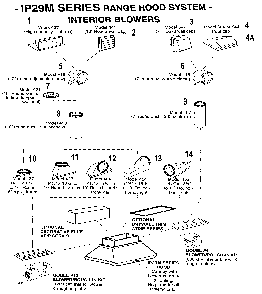 Interiors blowers Diagram and Parts List for IP29M  Broan Range Hood